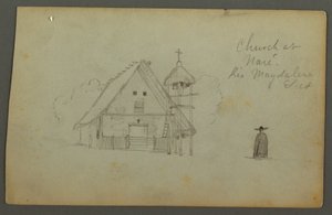Disegno, Chiesa a Naré, Rio Magdalena, Colombia